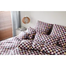 ELEGANTE Scrabble Kariert Lila 155 x 220 cm + 40 x 80 cm/80 x 80 cm