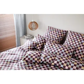 ELEGANTE Scrabble Kariert Lila 155 x 220 cm + 40 x 80 cm/80 x 80 cm