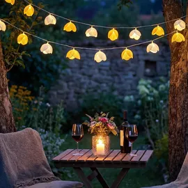 MARELIDA LED-Lichterkette Blumen 1,4 m Weiß/Gelb