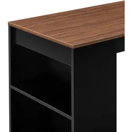 [en.casa] Bartisch Kouvola 110 x 50 x 103 cm Schwarz/Walnuss