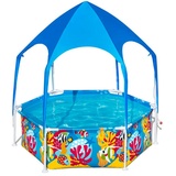 Dönges Bestway Pool Steel Pro Frame mit Sonnenschutzdach 183x51 cm Freizeit, Pools und Wasserspaß, Planschbecken