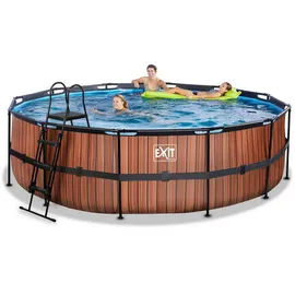 EXIT TOYS Wood Pool 488 x 122 cm inkl. Sandfilterpumpe
