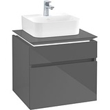 Villeroy & Boch Legato Waschtischunterschrank B732L0FP 60x55x50cm, mit LED-Beleuchtung, Glossy Grey