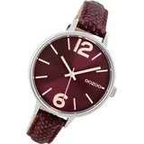 Oozoo Armbanduhr weinrot Leder C9482 Timepieces Damen Analog-Quarzuhr UOC9482 - Rot