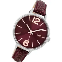 Oozoo Armbanduhr weinrot Leder C9482 Timepieces Damen Analog-Quarzuhr UOC9482 - Rot