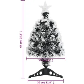 vidaXL Weihnachtsbaum mit Beleuchtung Grün und Weiß 64cm Glasfaser