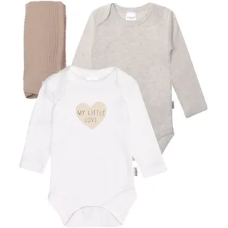Erstausstattungspaket LILIPUT "My little love", Baby, Gr. 74/80, grau (grau, mehrfarbig), 100% Baumwolle, casual, KOB Set-Artikel, mit niedlichem Print auf dem Body