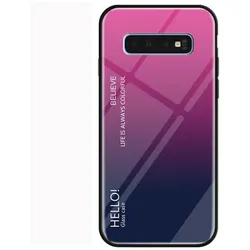 Handy Tasche für Samsung Galaxy S10 Gradient Glas Case Cover Schutz Hülle Pink