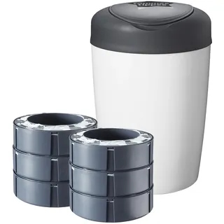 TOMMEE TIPPEE Windeleimer Simplee Sangenic mit 6 Nachfüllkassetten, Weiß