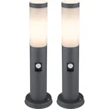 GLOBO Außenleuchte Edelstahl 12,7 x 45 cm 2er Set anthrazit