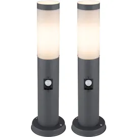 GLOBO Außenleuchte Edelstahl 12,7 x 45 cm 2er Set anthrazit