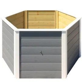Weka Elementhochbeet 6-Eck 120 x 120 x 69 cm Grau