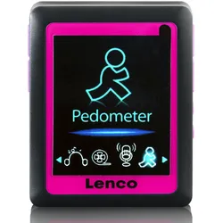 Lenco PODO-152 Pink - MP3/4-Player mit Schrittzähler und 4GB - Pink