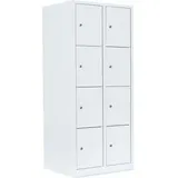 Classix Schließfachschrank signalweiß X-523427, 8 Schließfächer 80,0 x 50,0 x 180,0 cm