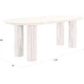 Dutchbone Esstisch Tisch DEAN aus massivem Eichenholz von DutchBone - Braun