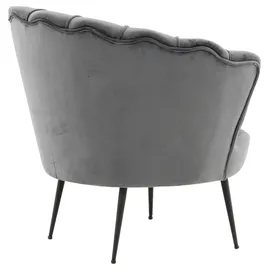 Livetastic Sessel Calais Samt 83 x 76 x 77 cm Dunkelgrau
