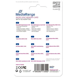MediaRange MR959 microSDHC Class 10 + SD-Adapter 32 GB