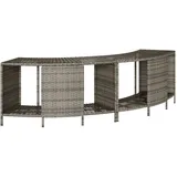 vidaXL Outdoor-Regale für Whirlpool 2 Stk. Grau Poly Rattan