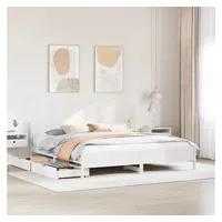 vidaXL Massivholzbett ohne Matratze Weiß 180x200 cm Kiefernholz