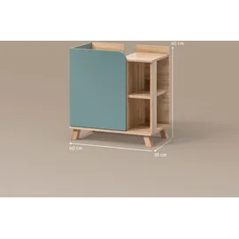 livinity® Waschbeckenunterschrank Marano 60 x 65 x 35 cm Blau