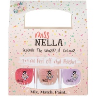 MISS NELLA GOOD VIBES- Nagellack 3er Set: ABRACADABRA, SUGAR HUGS & BUTTERFLY WINGS, abziehbarer Nagellack speziell für Kinder, Peel-Off, ungiftig, wasserbasiert geruchsneutral