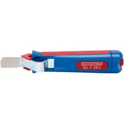 WEICON Kabelmesser No. 4-28 H, mit  2-Komponenten-Griff  inkl. Hakenklinge und Schutzkappe, Arbeitsbereich 4 - 28 mm Ø