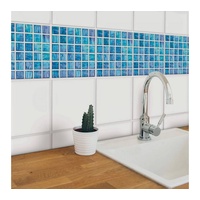 K&L Wall Art Fliesenaufkleber selbstklebend Klebefliese Sticker Glas Mosaik Candy Optik blau 10 cm x 10 cm