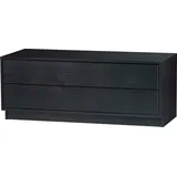 Woood TV Board Finca aus Kiefernholz, modern, 100 cm breit, schwarz lackiert, Push-to-Open-System