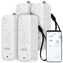 Luminea Home Control 4er-Set Thermometer & Hygrometer mit Bluetooth & App, wetterfest, IP65