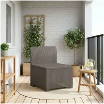 vidaXL 1-Sitzer Garten-Sofa Rattan-Look 0 x 0 x 0 cm Hellgrau