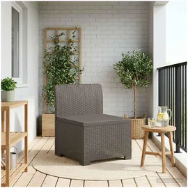 vidaXL 1-Sitzer Garten-Sofa Rattan-Look 0 x 0 x 0 cm Hellgrau