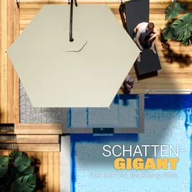 Kingsleeve Ampelschirm Alu Ø 300 cm creme inkl. Ständer