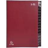 Exacompta Pultordner DIN A4 1-31, 32 Fächer rot