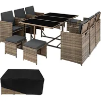 Tectake Rattan Sitzgruppe 10-tlg. Braun