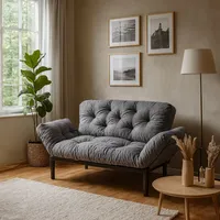 2-sitzer Schlafsofa Guchol, Mit Stauraum, Verstellbar, Armlehnen, 155x70 Cm, Grau