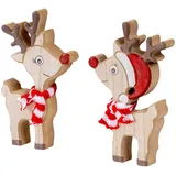 levandeo Deko Aufsteller Hirsch 2er Set