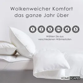 Homescapes Sommerdecke 135x200 cm, dünne Bettdecke Wärmeklasse 1, Steppdecke wie Daunen aus Super-Mikrofaser, Sommerbett mit 140 gsm Füllung