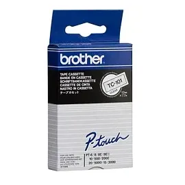Brother TC-101 laminiert schwarz auf transparent 1,2cm x 7,7m