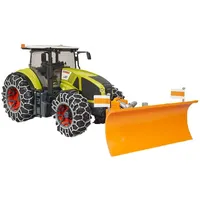 Bruder Claas Axion mit Schneeketten und Räumschild