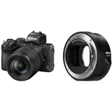 Nikon Z 50 KIT Z 18-140 VR (20.9 MP, OLED-Sucher mit 2.36 Millionen Bildpunkten, 11 Bilder pro Sekunde, Hybrid AF mit Fokus-Assistent) + FTZ II (Adapter für F-Mount Objektive auf Z-Mount Kameras)