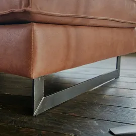 KAWOLA Sofa VILNIUS 2-Sitzer Kunstleder mit Lederanteil cognac