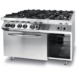 Hendi Gaskocher Kitchen Line mit 6 Brenner und Ofen 3000W 1200x700x900mm