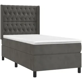 vidaXL Boxspringbett 100 x 200 cm Dunkelgrau