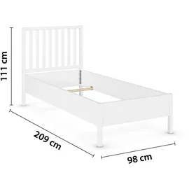 Rauch Bettgestell Skagen 98 x 209 cm weiß