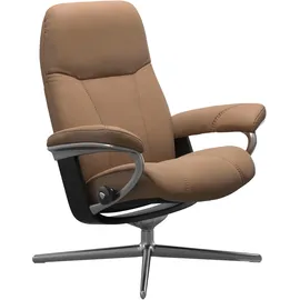 Stressless Relaxsessel "Consul", braun (latte batick), B:82cm H:102cm T:72cm, Leder BATICK: BATICK ist ein leicht korrigiertes, durchgefärbtes und genarbtes Möbelleder, bei dem die meisten Unebenheiten und Spuren in der Regel entfernt wurden.