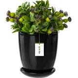 Botle Blumenübertopf Rund Ø 13 x 14 cm Schwarz