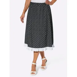 Trachtenrock CLASSIC BASICS, Damen, Gr. 56, schwarz (schwarz, ecru, bedruckt), 50% Baumwolle, 50% Polyester, geblümt, gemustert, mehrfarbig, wadenlang, Röcke