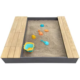Axi Holzsandkasten Evy mit Becken und Stauraum Grau/Braun
