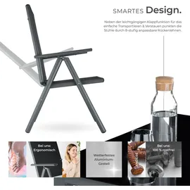 Tectake Aluminium Set 9-tlg. dunkelgrau