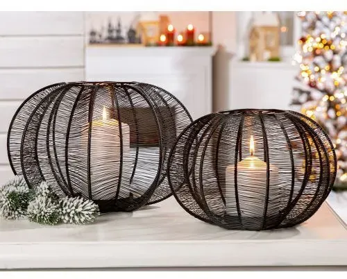 Kerzenleuchter Black Pumpkin Metall schwarz 17cm